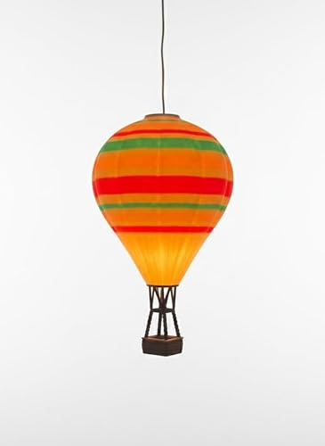 Mini-Lampenschirm Heißluftballon – 3D-gedruckt aus PLA, passend für E10-Fassung und Stern A1, Bunt gestreift