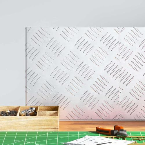 Kaloriko trappa stege fyrkantig av aluminium, 2 stycken 30 x 30 cm, halkfri och självhäftande, för inomhus- och utomhusbruk, med modern räfflad plåt-yta för säkerhet och skydd