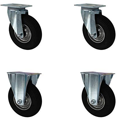 Set 200 mm Luftbereifte Räder Rollen Transportrollen Lenkrollen TK 300 kg