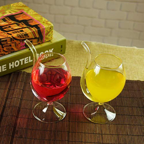 Vampire Filter Red Wine Glass, Clear Juice Cup, for Whiskey, Port Wine Cocktail Sippers Glassware 300ml 2pcs
