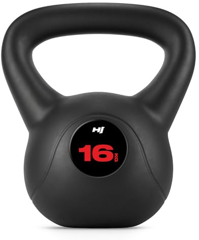 Hop-Sport Kettlebell 4kg bis 20kg aus Kunststoff, Kugelhantel für effektives Ganzkörpertraining, Gewichte für Zuhause, Ergonomische Griffe, Home Gym Equipment