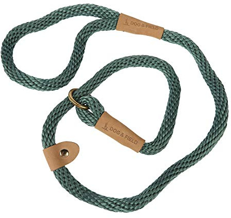 Dog & Field Lux Gewebte Retrieverleine - Jäger | 1,2m | Retrieverleine für Hunde | Weiche geflochtene Hundeleine aus Seil mit Messingbeschlägen & Lederbindungen | Trainingsleine für Hunde | Kein