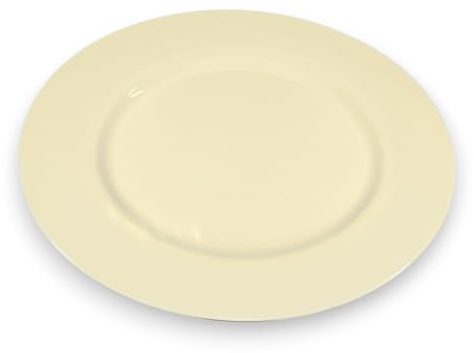 Aurora Store 6 Sottopiatti Bordo Liscio Colore CREMA BEIGE AVORIO in plastica Rigida Bordo Liscio Tondo 33 cm Natale cenone sotto Piatto Natalizio Capodanno Natale Cena Aperitivo