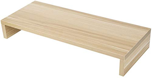 Wakects Support pour ordinateur portable et élévateur d'écran, support en bois pour moniteur d'ordinateur de bureau, support d'organisation de bureau pour écran d'ordinateur de bureau à domicile, 49,5