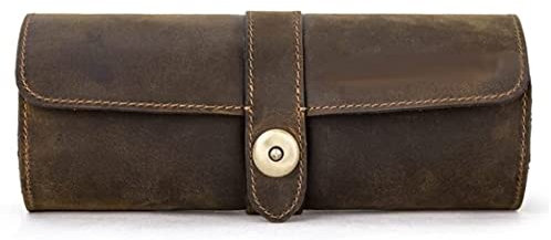 SHOUKAII Uhrengehäuse, Uhrenrolle, 3 Fächer, Uhrenbox, Leder, Reise-Uhrengehäuse, Roll-Organizer, Uhrenaufbewahrung, Uhrenvitrine, Uhren-Organizer, Uhrenbox, Uhrenbeweger