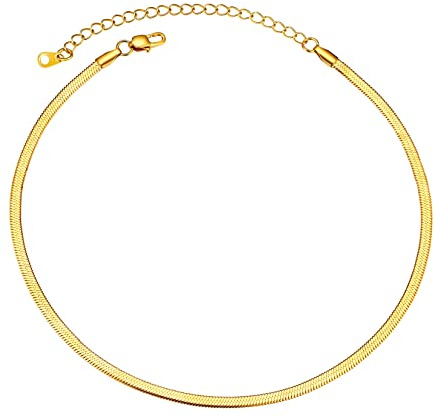 U7 38cm Cadenas Plateadas de Serpiente Plano para Mujer 3mm Ancho Acero Inoxidable 316L joyerías básicas para Familia Collares Modernos Choker Delgado de Parejas