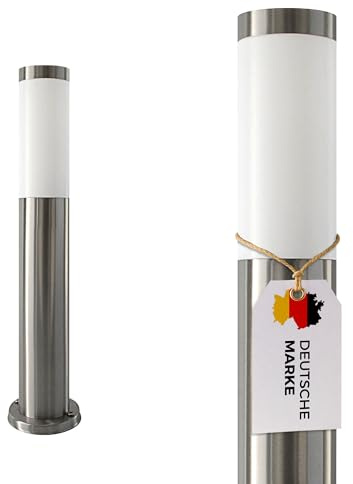 Maxkomfort Moderne Edelstahl Wegeleuchte 50cm – stilvolle Gartenlampe mit E27 Fassung – wetterfeste Pollerleuchte IP44 für Wege & Einfahrten | 232-500