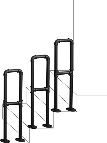 Antourlamm Outdoor Grab Rail | U-Shaped Handrail for Indoor Stairs, Transitional Stairs Handrail Guardrail for Terrace Decking, Lead Direct to Door-House 35-100cm Size : 55cm(1.8ft)
