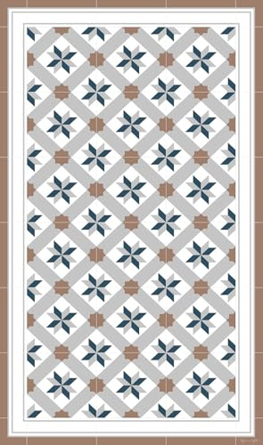 DobleUve Estudio Tapis Vinyle 23 | Brun | 47x80 cm | Cuisine, Salon Antidérapant Antifongique Ignifuge | Enfants, Bain PVC