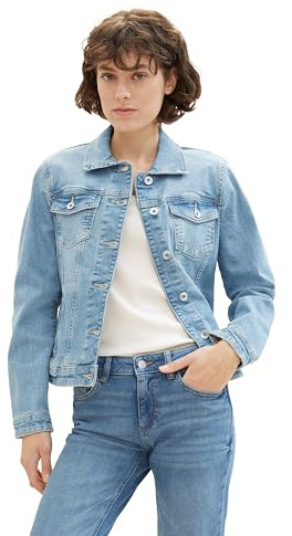 TOM TAILOR Veste en jean pour femme 1041047 10142-Light Stone Blue Denim, 3XL, 10142 - Bleu clair jean, XXXL
