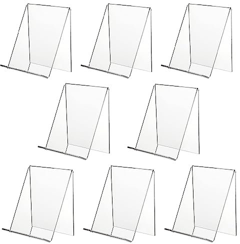 Acryl Buchstütze,Transparent Acryl Buchaufsteller, Plastik Buchstütze Aufsteller, 19 * 12 * 11cm,Einfach und übersichtlich für die Präsentation von Büchern und Bilderbüchern (8 Stück)