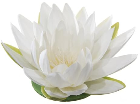 artplants.de Deko Blüte Lotusblüte SUADO, schwimmend, weiß, 6cm, Ø15cm - Kunstblumen