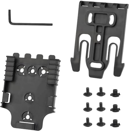 Gunyoo Kit de Cierre rápido, con Base adaptadora QLS19 y QLS22 Hebilla de Cierre rápido, para Funda de Trabajo de conexión rápida y Accesorios (Negro)