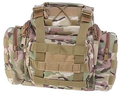 BESPORTBLE Angeltasche Mit Mehreren Taschen Große Tasche Wasserabweisendes Nylon Camouflage Bequemes Verstellbares Schulterpolster