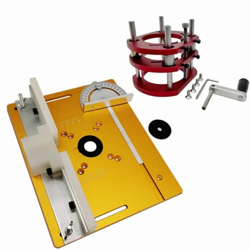 SHENJIA Sistema De Elevación De La Mesa De La Fresadora - Base De Elevación De La Fresadora De Aluminio Ligero - Máquina para Trabajar La Madera para Fresado De Precisión(Color:Amarillo)