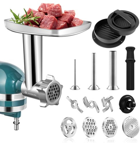 Fleischwolf Zubehör Für kitchenaid fleischwolf - Fleischwolf aufsatz für KitchenAid Mixer - fleischwolf Für KitchenAid Standmixer -Zubehör Für fleischwolf kitchenaid-(Ohne Gerät, Nur Mit Zubehör).