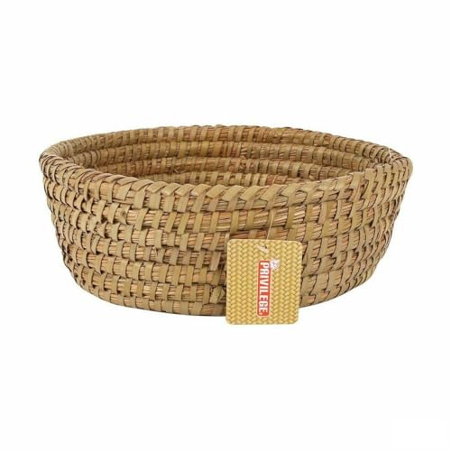Privilege Corne Panier multifonction rond en osier marron 27 x 27 x 9 cm (12 unités)