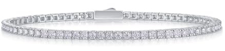 LOEXZAH - Pulsera de tenis de moissanite para mujer, pulsera de tenis de plata de ley S925, pulsera de tenis de laboratorio para mujer, pulsera de diamantes de laboratorio de moissanita de 3/4/5 mm,