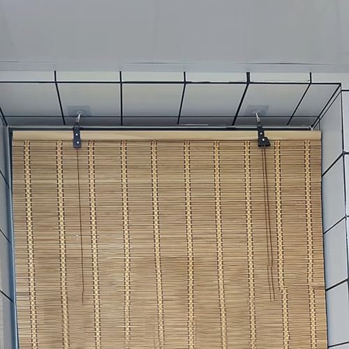 Bambus-Raffrollo für Fensterläden, 60, 80, 90, 110, 115, 120, 130, anpassbar, für Innen- und Außenbereich, Garten, 75 x 260 cm, Schattierung 75 %