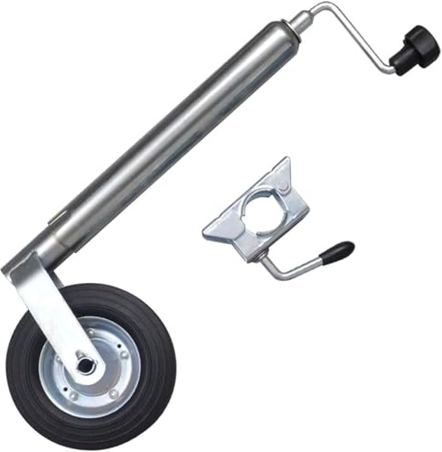 Rueda De Remolque Con 1 Soporte De Abrazadera Colgante Rueda De Apoyo - Rueda De Soporte Remolque, Rueda Jockey De Remolque 48 Mm Con Abrazadera Accesorio Coche Caravana