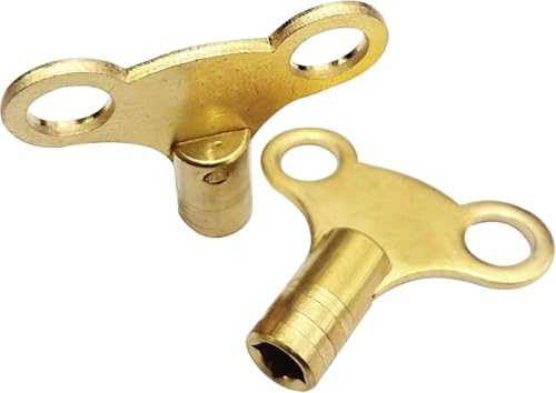 Radiator Bleed Key, Solid Brass Clock Key, Pack of 2, 5.50mm (Key No. 13)