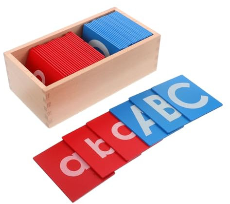 ifundom Montessori Sandpaper Alphabet Letters Board and Wooden Letters for Boys and Girls Preschool and Kindergarten Language Learning Educational Toy Teacher Training Tool