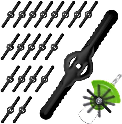 eupdd 100 Piezas Cuchilla desbrozadora de plástico: 14cm Cuchilla Desbrozadora, Cuchillas de Plástico para Desbrozadora, Cuchillas de Repuesto de Plástico, Cuchillas Cortador de Césped para Parque
