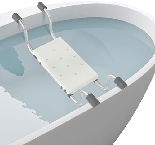 HENGMEI Badewannensitz Senioren, Badewannenbrett Badewannen Einstiegshilfe, Einstellbar Ausziehbare 72-82 cm Sitz Bath, Duschbrett für Badewanne 150 KG Tragkraft