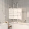 Genérico Mampara de Ducha Plegable ESG Blanco 100x140 cm,Puertas de ducha-150738