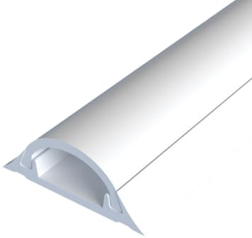 Cooalinar PVC Blanc Goulotte Electrique,Passage De Cable Au Sol AdhéSif,Goulotte Passe Cable en PVC,Cache-CâBle De Sol,Cache Cable Sol,Passe Cable Sol,Matériau PVC,pour Le Bureau