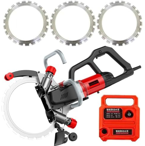 Electric Concrete Circular Saw, Brushless Motor, 3000 RPM, 270/300mm Cutting Depth, Wall Chaser with Blade, for Granite and Stone Groove Cutting