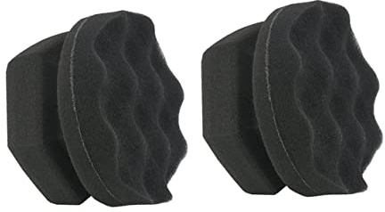 LOLIPPYY 2Pcs High Density Car Waxing Sponge Wave Pattern Polishing Pads for Vehicle Polish Handheld Sponges for Tire Shine Dashboard Leather and Interior Cleaning