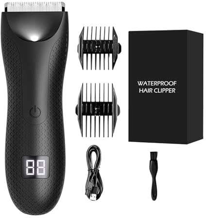 Tondeuse À Poils Corporels Pour Hommes - Rasoir Électrique Avec Lumières LED | Rasoir Corporel Imperméable,Pour Hommes Et Femmes Routine Matinale Pré-Entraînement Voyage Vacances Fitness