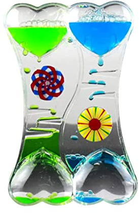 Liquid Motion Timer – Lustiges sensorisches und beruhigendes Spielzeug für Kinder und Erwachsene, schwebender Farb-Lavalampen-Bubbler, Schreibtischspielzeug Blaugrün