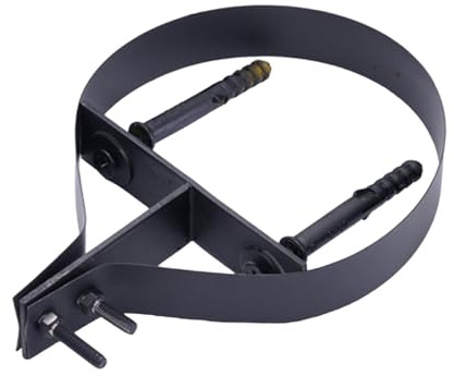 KiBcsLic Abrazadera de Pared para Tubo de Chimenea de 5, Abrazadera de Metal Ajustable de 125 Mm de Diámetro, Soporte de Pared, Abrazadera para Conducto, Negro