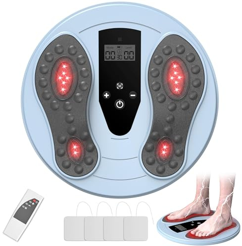 Stimulateur Circulatoire Rechargeable, Circulation Sanguine Jambes, Thérapie par lumière rouge + EMS + TENS, Double effet stimulant sur la circulation sanguine et apaisant sur la douleur