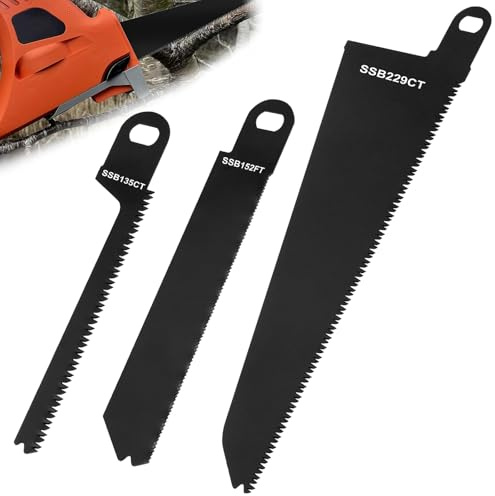 Alriedy 3PCS Reciprocating Saw Blades Carbon Steel Saw Blades Kit, SSB229CT SSB152FT SSB135CT for Black & Decker Scorpion Saws – Versatile Blades for Wood, Plastic, Metal & Branch Cutting