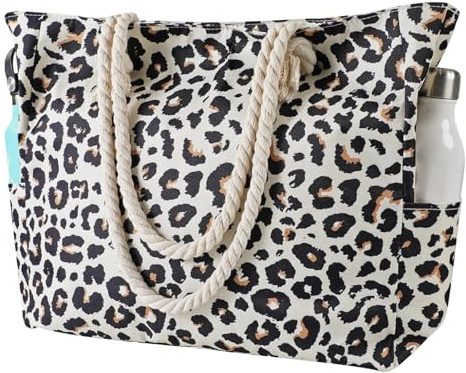 JSTHHTT Strandtasche, Beach Bags for Women, Schwimmtasche Damen, Beach Tote Bag Shopper, Große Strandtasche mit Reißverschluss, Beach Bag Einkaufstaschen für Reisen Einkaufen und Alltag
