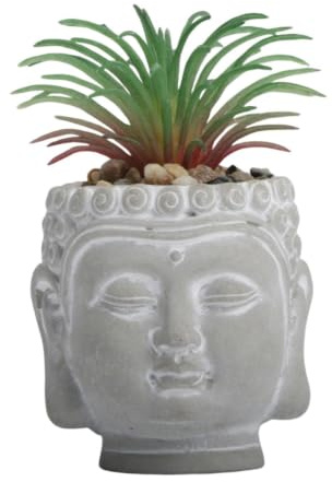 Hellery Blumentopf mit Abflussloch | Buddha Pflanztopf für Garten | Kleiner | Pflanzgefäß für Tischdekoration | Übertopf Blumenkübel für Innen- und Außenbereich Balkon Schreibtisch