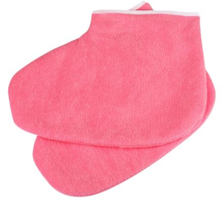 Copriscarpe per Terapia Paraffina, un Paio, Tessuto Rosso | Mantiene Calore della Cera, per Spa e Trattamento Piedi, Massimizza L’idratazione