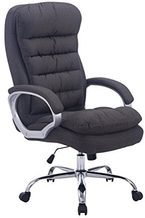 CLP Bürostuhl ergonomisch, XXL Vancouver, bis 150 kg belastbar, höhen-verstellbar, drehbar, kippbar fixierbar, Stoff | Farbe dunkelgrau
