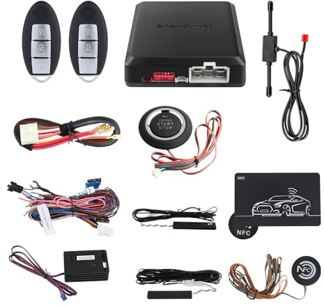 EASYGUARD EC002-NI-NS FSK Technologie Rolling Code Smart Key Pke Auto-Sicherheitsalarmanlage mit passiver schlüsselloser Eingabe Autostart Stop Keyless Go & NFC Entry-Backup