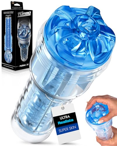 Fleshlight Turbo Thrust Blue Ice Masturbator for Men ; Premium Sex Toys for Men and in Male Sex Toys
