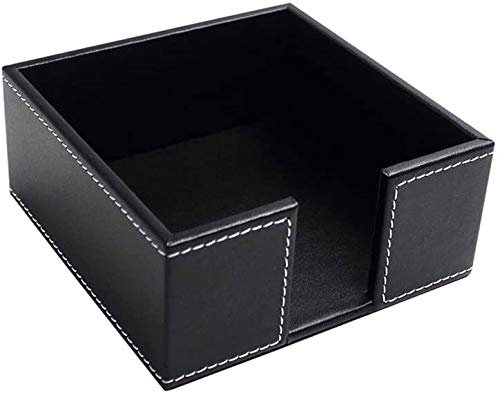 FülleMore Serviettenhalter Kunstleder Serviettenständer für Küche, Esszimmer, Restaurant, Büro, Party, quadratisch Tissue Servietten Halterung für 11.5x11.5cm(gefaltet) Servietten (Schwarz)