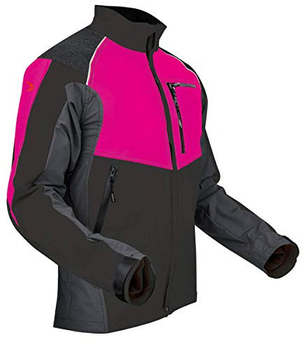 Pfanner atmungsaktive Funktionsjacke mit Stretch und robusten Aramid-Fasern, Farbe:schwarz/pink, Größe:M