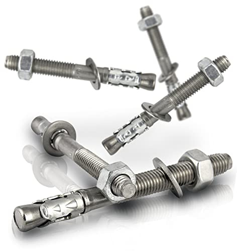 PROTECH 4 Stück Bolzenanker M16x185 Edelstahl A4 rostfreier V4A Stahlanker Schwerlastdübel Schwerlastanker