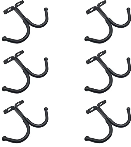 UFURMATE Mug Holder, 6Pcs Mug Rack Under Cabinet Top Mounted Mug Shelf Hangers Metal Storage Hooks for Cabinet Kitchen Bathroom (Black)
