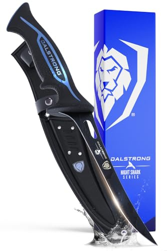 Dalstrong Fillet Knife-Night Shark Series 7”-High Carbon Steel-Titanium Coated Blade-Sharp Kitchen Knife & Outdoors-Polypropylene Handle-w/Sheath-NSF Certified
