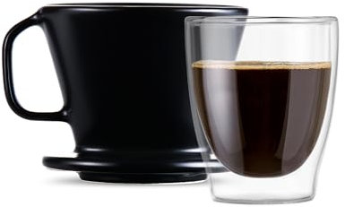 Tchibo Handaufguss, Filtergröße 101, Kaffeefilter, Handfilter, Spülmaschinengeeignet, Keramik, Schwarz