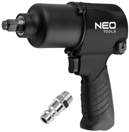 NEO TOOLS Druckluft-Schlagschrauber, Maximales Drehmoment von 720 Nm. | Steuerung der Rechts-/Linksdrehung, Antriebsvierkant Größe 1/2, Robuster Schlagschrauber
